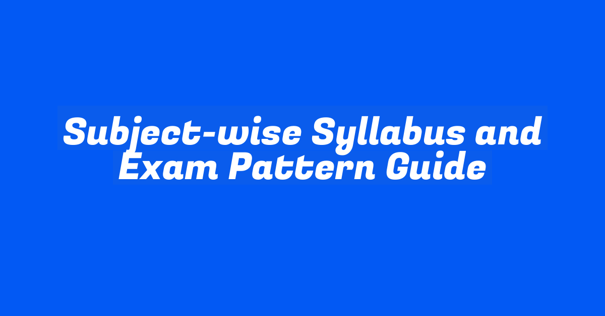 JCI Non Executive Recruitment 2024 Subject-wise Syllabus and Exam Pattern Guide