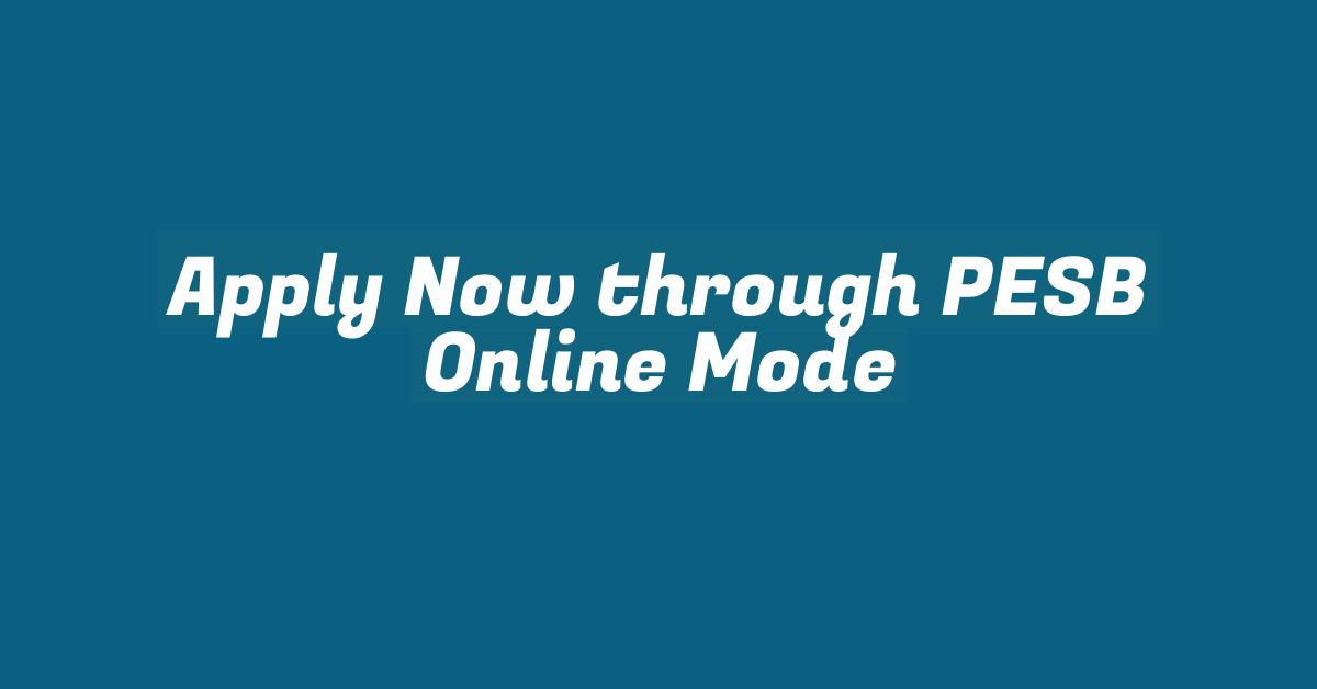 Apply Now through PESB Online Mode