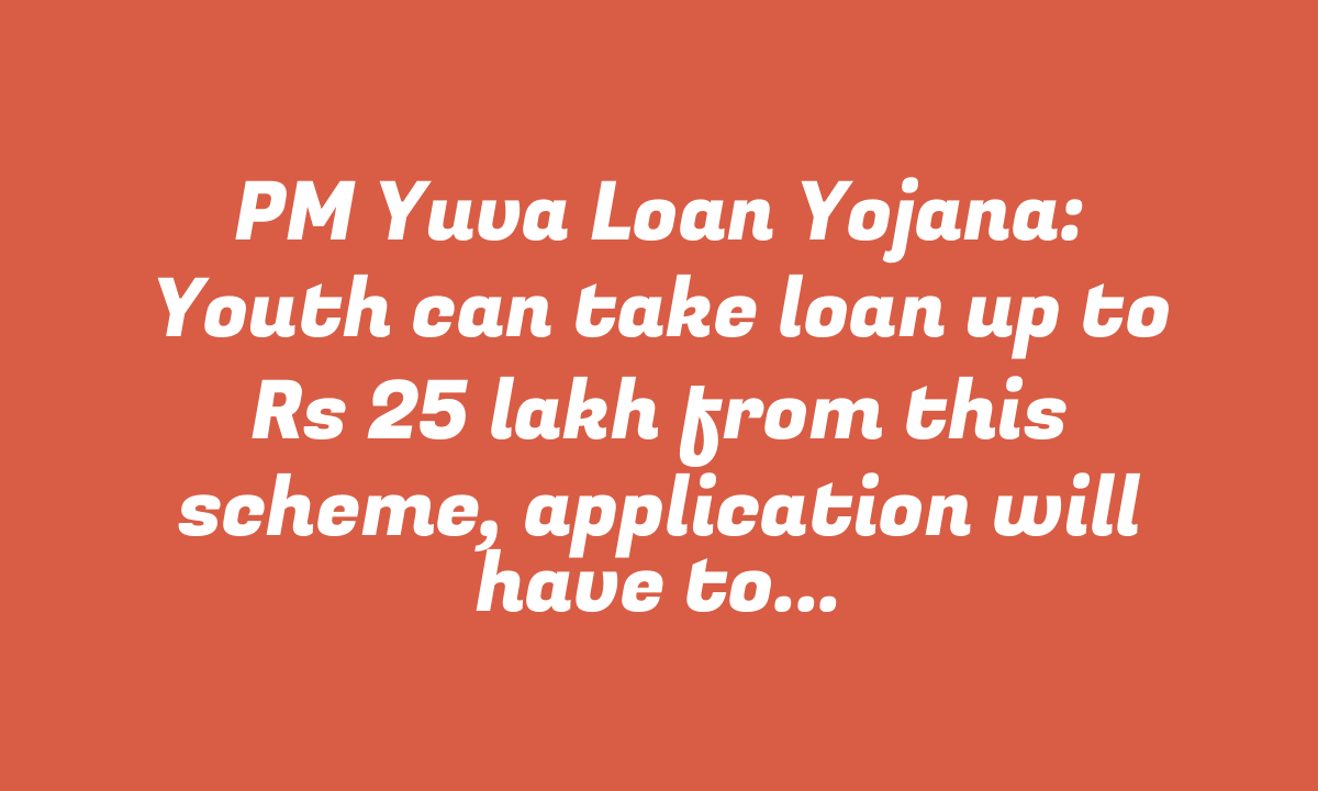 PM Yuva Loan Yojana: Youth can take loan up to Rs 25 lakh from this scheme, application will have to be made online.