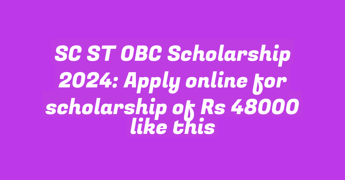 SC ST OBC Scholarship 2024: Apply online for scholarship of Rs 48000 like this