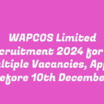 WAPCOS Limited Recruitment 2024 for 14 Multiple Vacancies, Apply before 10th December