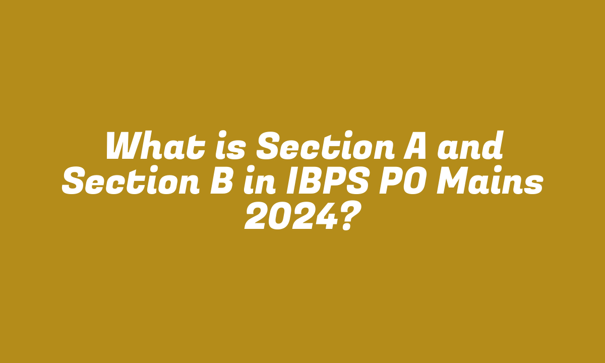 What is Section A and Section B in IBPS PO Mains 2024?