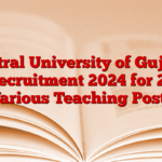 Central University of Gujarat Recruitment 2024 for 29 Various Teaching Posts