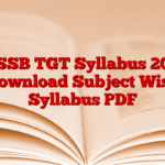 DSSSB TGT Syllabus 2025, Download Subject Wise Syllabus PDF