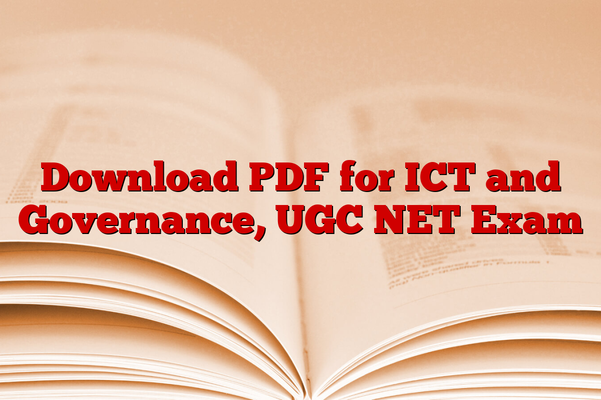 Download PDF for ICT and Governance, UGC NET Exam