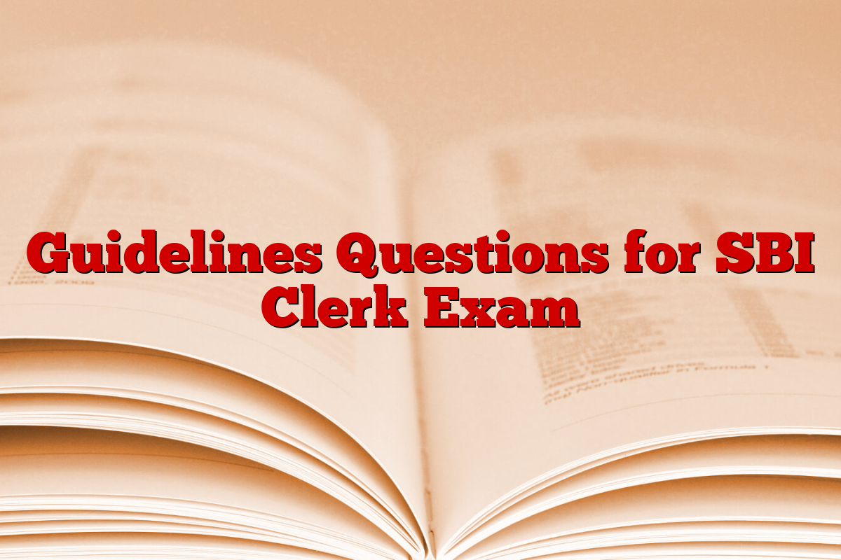 Guidelines Questions for SBI Clerk Exam