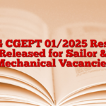 ICG CGEPT 01/2025 Result Released for Sailor & Mechanical Vacancies