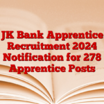 JK Bank Apprentice Recruitment 2024 Notification for 278 Apprentice Posts