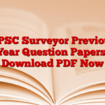 KPSC Surveyor Previous Year Question Papers, Download PDF Now