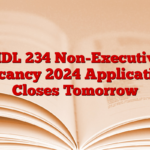 MDL 234 Non-Executive Vacancy 2024 Application Closes Tomorrow