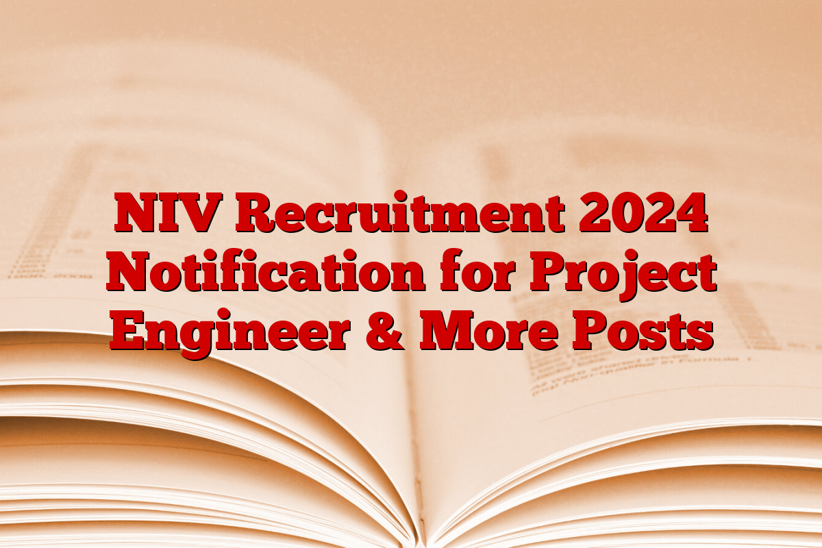 NIV Recruitment 2024 Notification for Project Engineer & More Posts