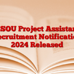 NSOU Project Assistant Recruitment Notification 2024 Released