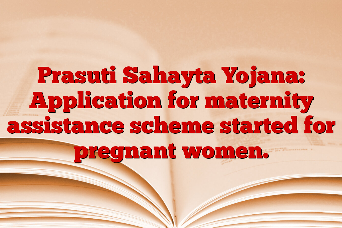 Prasuti Sahayta Yojana: Application for maternity assistance scheme started for pregnant women.