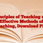 Principles of Teaching and Effective Methods of Teaching, Download PDF