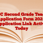 RPSC Second Grade Teacher Application Form 2025, Application Link Active Today