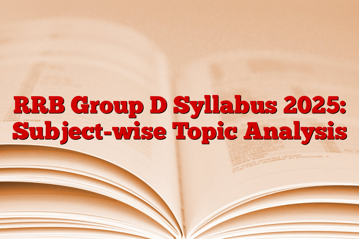 RRB Group D Syllabus 2025: Subject-wise Topic Analysis