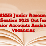 RSMSSB Junior Accountant Notification 2025 Out for 400 Junior Accounts Assistant Vacancies