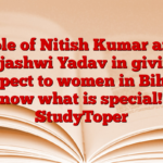 Role of Nitish Kumar and Tejashwi Yadav in giving respect to women in Bihar, know what is special! – StudyToper