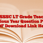 UKSSSC LT Grade Teacher Previous Year Question Paper PDF Download Link Here