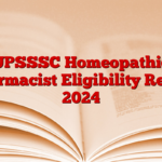 UPSSSC Homeopathic Pharmacist Eligibility Result 2024