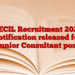 BECIL Recruitment 2025 notification released for Junior Consultant post