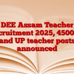 DEE Assam Teacher Recruitment 2025, 4500 LP and UP teacher posts announced