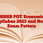 DSSSB PGT Economics Syllabus 2025 and New Exam Pattern