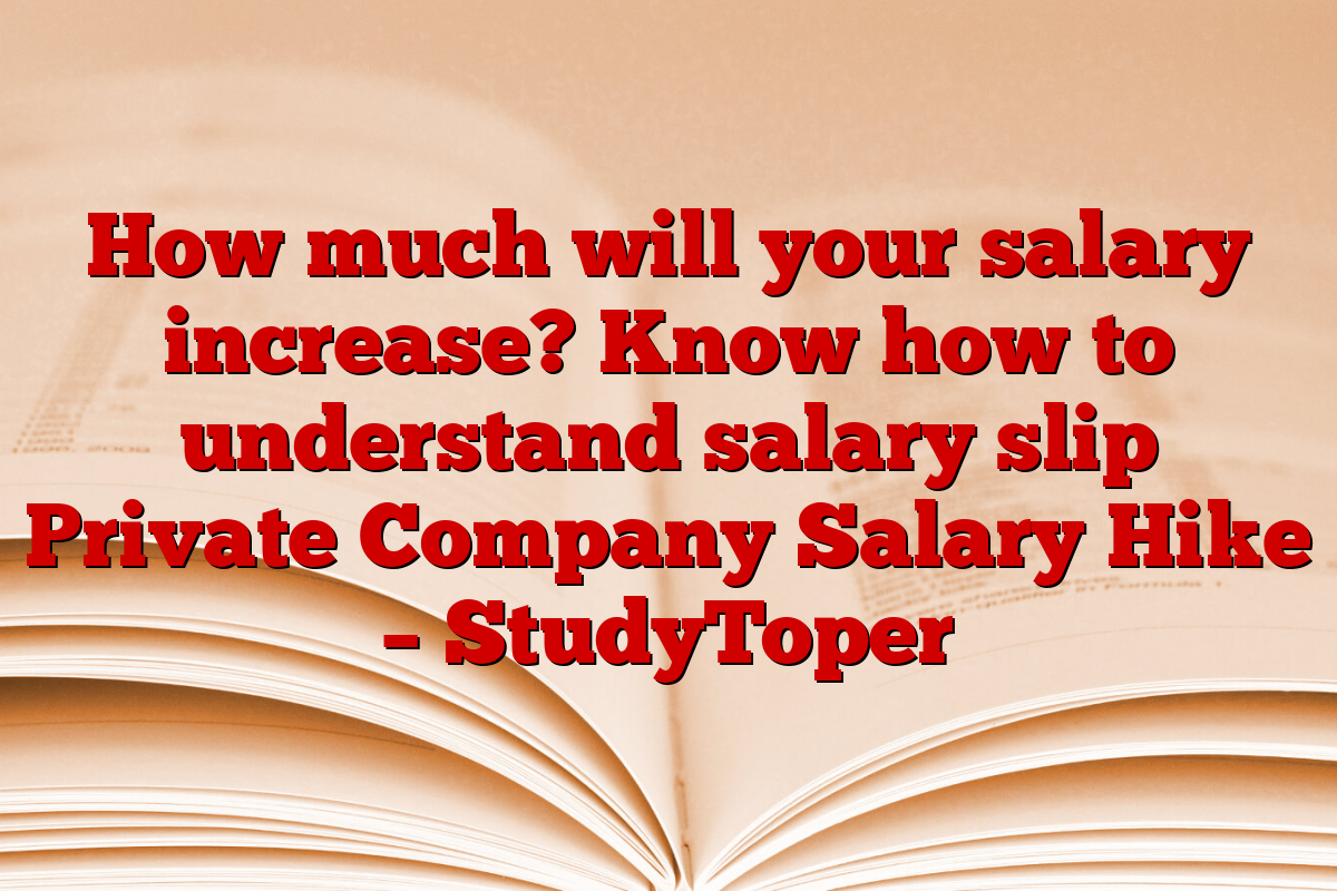 How much will your salary increase? Know how to understand salary slip Private Company Salary Hike – StudyToper