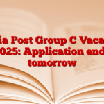 India Post Group C Vacancy 2025: Application ends tomorrow