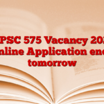 JKPSC 575 Vacancy 2025: Online Application ends tomorrow