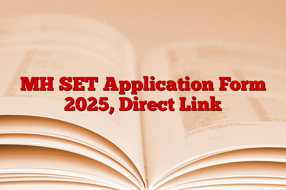 MH SET Application Form 2025, Direct Link