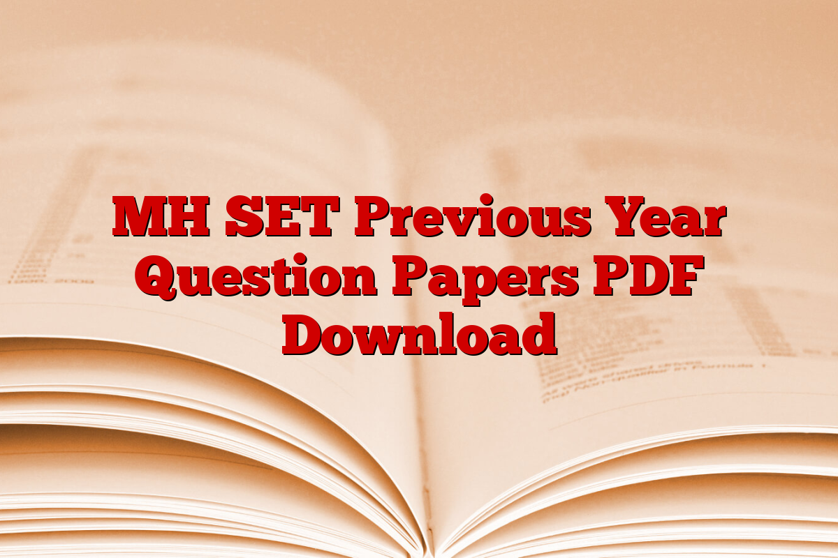 MH SET Previous Year Question Papers PDF Download