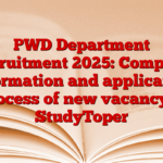 PWD Department Recruitment 2025: Complete information and application process of new vacancy! – StudyToper