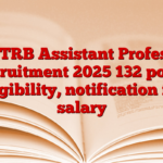 TN TRB Assistant Professor Recruitment 2025 132 posts, eligibility, notification for salary