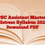 WBPSC Assistant Master and Mistress Syllabus 2025, Download PDF