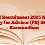 WII Recruitment 2025 Now apply for Advisor (PS) Status – Karmandhan