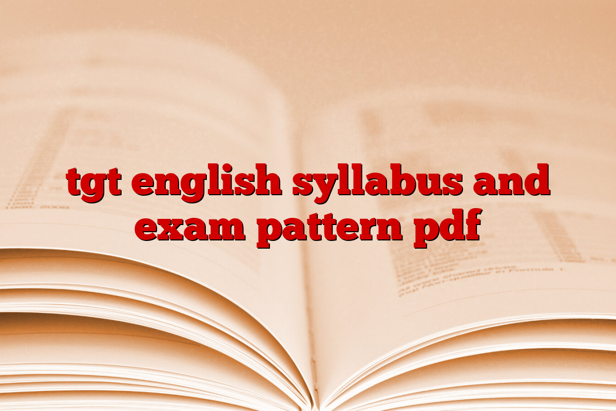 tgt english syllabus and exam pattern pdf