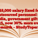 ₹ 18,000 salary fixed for outsourced personnel in India, government gift in 2025, now 30% more every month – StudyToper