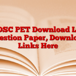 AP DSC PET Download Local Question Paper, Download Links Here