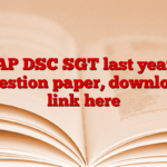 AP DSC SGT last year question paper, download link here