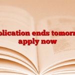 Application ends tomorrow, apply now