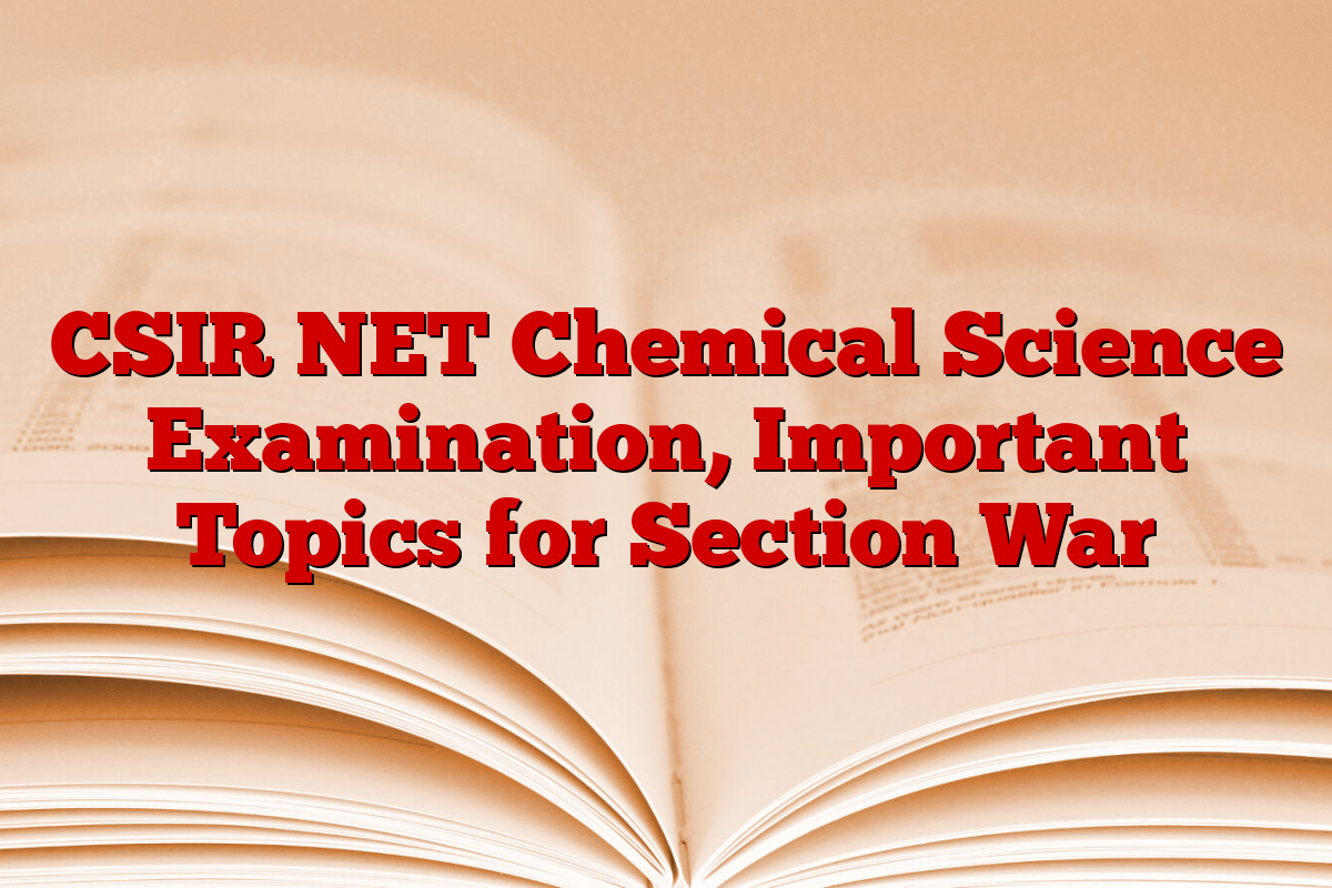 CSIR NET Chemical Science Examination, Important Topics for Section War