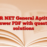 CSIR NET General Aptitude Answer PDF with question solutions