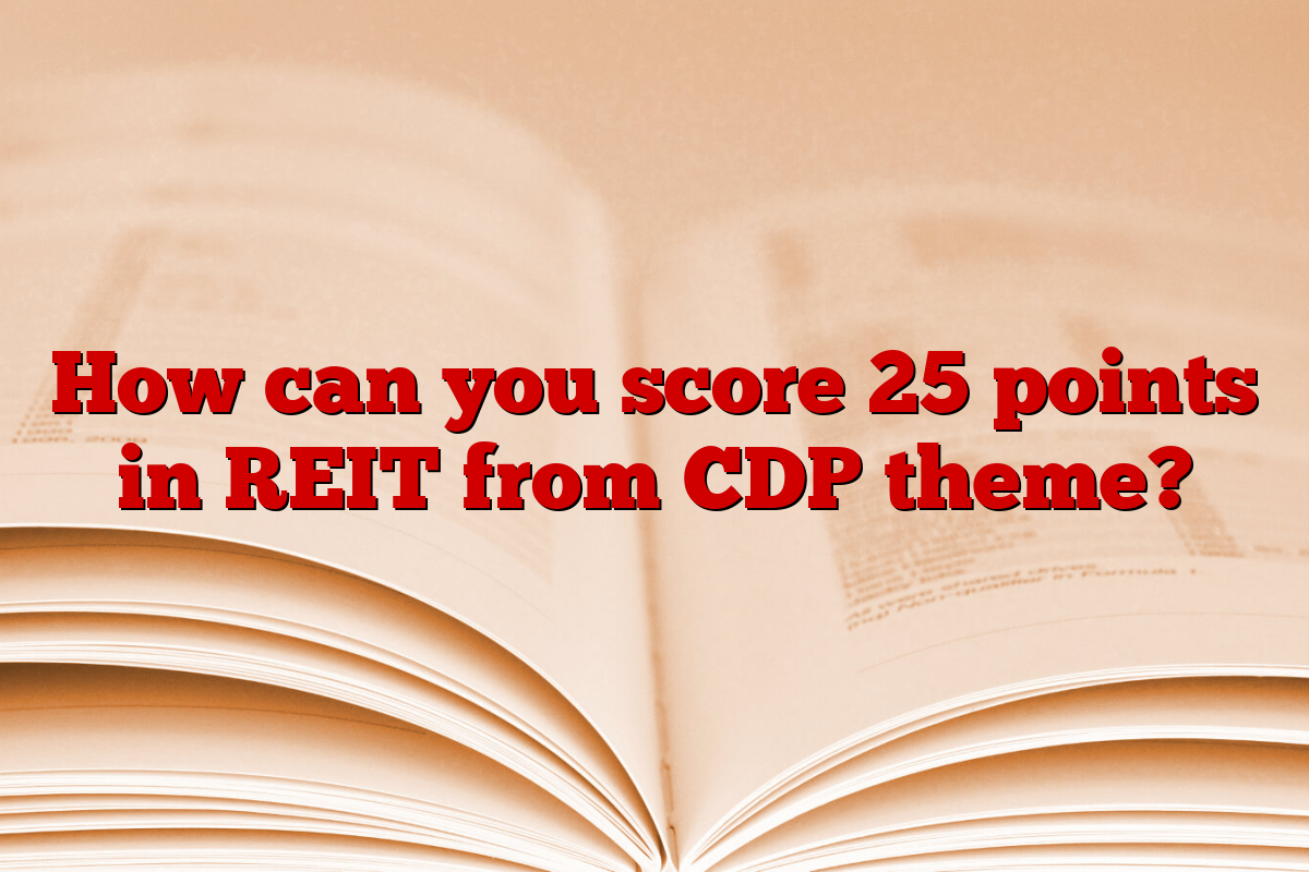 How can you score 25 points in REIT from CDP theme?