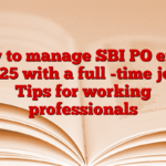 How to manage SBI PO exam 2025 with a full -time job: Tips for working professionals