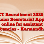 IICT Recruitment 2025 15 Junior Secretariat Apply online for assistant vacancies – Karmandhan