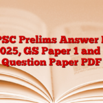 JKPSC Prelims Answer Key 2025, GS Paper 1 and 2 Question Paper PDF