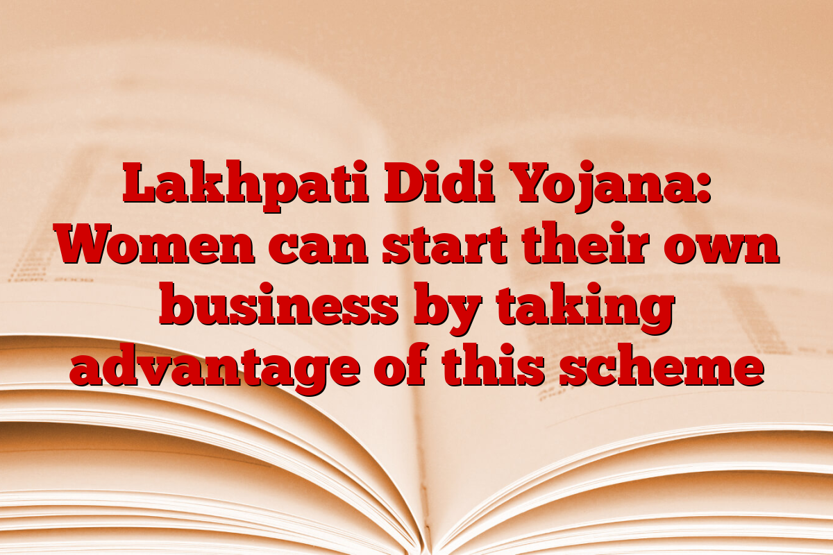 Lakhpati Didi Yojana: Women can start their own business by taking advantage of this scheme