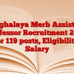 Meghalaya Merb Assistant Professor Recruitment 2025 for 119 posts, Eligibility, Salary