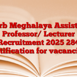 Merb Meghalaya Assistant Professor/ Lecturer Recruitment 2025 284 notification for vacancies